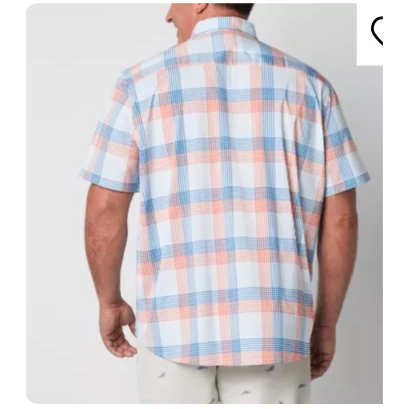 St. John's Bay Performance Classic Fit Short Sleeve Plaid Button-Down Shirt - Picture 2 of 11